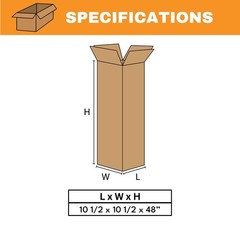 10 1/2 x 10 1/2 x 48″ Telescoping Outer Boxes, Brown 20/Bundle ECT-32