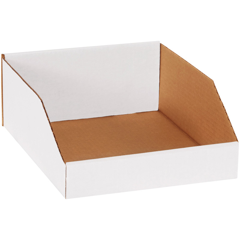 Box Usa Usa Bbinmt1012 Open Top Bin Boxes 10 X 12 X 4 1/2 Oyster White Pack Of