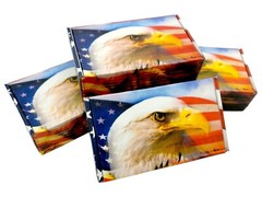 American Flag Patriotic USA Corrugated Shipping, Storage, Retail Boxes 7x4x2 Box