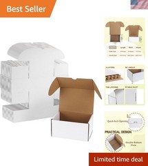 Sturdy 6x4x3 White Corrugated Boxes – 40 Pack for Reliable Shipping Solutions