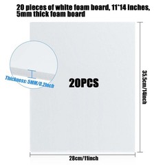 20Pcs White Foam Board 14 x 11 inch White Poster Board 3/16″ Thick Foam Core …