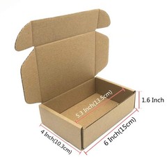 50 PCS 6x4x1.6 Inch Small Corrugated Cardboard Shipping Box Mailers Storage