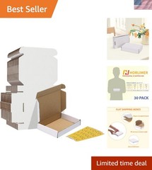 Brand New 6x4x1 Shipping Boxes Set of 30 White Corrugated Cardboard Mailer fo…