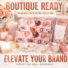 Boho Floral Shipping Boxes 9x6x3 Corrugated Mailer Gift Packaging 32 ECT
