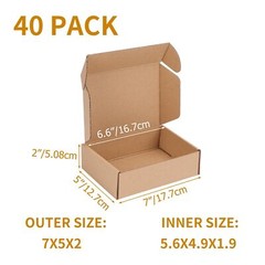 7x5x2 inch Shipping Boxes Bulk 40 Pack Brown Tab Lock Tuck Top Mailer Boxes