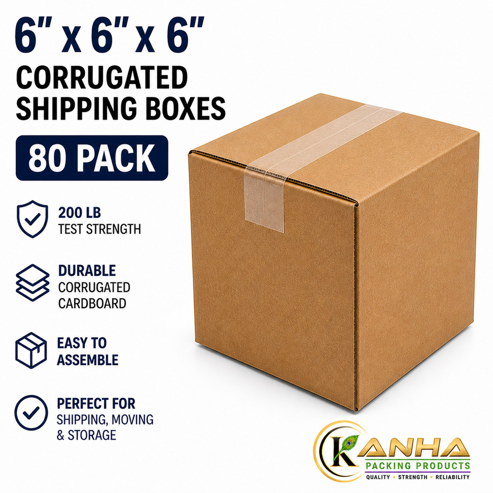 6x6x6 -80 Boxes Corrugated Shipping Heavy Duty Moving Storage Packing Cardboard