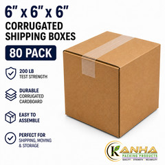 6x6x6 -80 Boxes Corrugated Shipping Heavy Duty Moving Storage Packing Cardboard