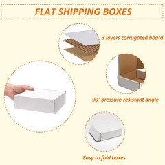 50 PCS 6x6x2 Inch White Corrugated Cardboard Shipping Boxes Literature Mailer