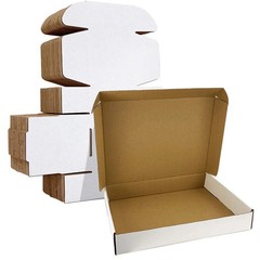 HORLIMER 13x10x2 inches Shipping Boxes Set of 25, White Corrugated Cardboard …