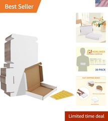 Brand New Shipping Boxes Set of 30 7x5x1 White Corrugated Cardboard Mailer Bo…