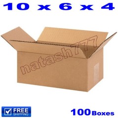 100 – 10x6x4 Cardboard Boxes 32-ECT Mailing Packing Shipping Corrugated Carton