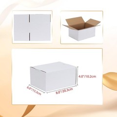 Durable 40 Pack of 8x6x4 Shipping Boxes in White – Perfect for Gifts & Shipping