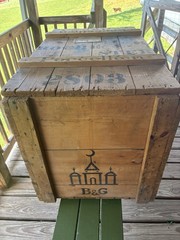 Vintage Porcelain Shipping Crate Stamped B&G In Great Condition 31”x20.5”x18.5”