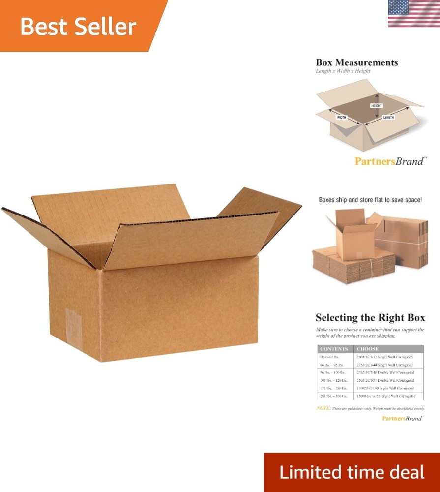 Versatile Corrugated Shipping Boxes 8″Lx6″Wx4″H – Recyclable & Easy to Assemble