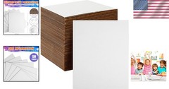 50 Pack Large White Flat Corrugated Cardboard Sheets for Shipping & Crafts