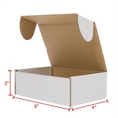50Pcs Corrugated Paper Boxes 6x4x2 ” White Outside Shipping Moving Paper Box