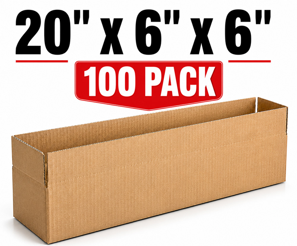 100 20x6x6 Cardboard Paper Boxes Mailing Packing Shipping Box Corrugated Carton