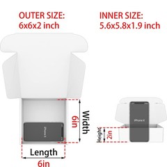 50 Pack 6x6x2″ Small Black Shipping Boxes Mailer Corrugated Cardboard Boxes