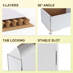 Sturdy 6x4x3 White Corrugated Boxes – 40 Pack for Reliable Shipping Solutions