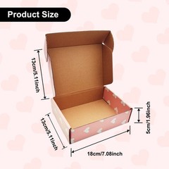Green Recyclable Cardboard Small Gift Mailer Boxes Shipping Pink 7.2×5.2×2