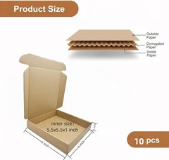 Effortless Assembly 10-Pack of 6x6x1 Inch Sturdy Shipping Boxes – No Tape Needed