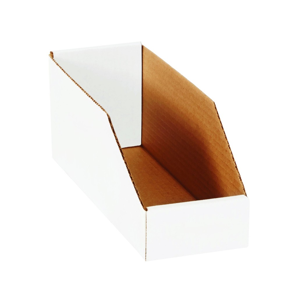 BBINMT612 Open Bin Boxes, 6 x 12 x 4 1/2, Oyster White (Pack of 50)