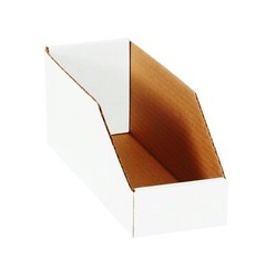 BBINMT612 Open Bin Boxes, 6 x 12 x 4 1/2, Oyster White (Pack of 50)