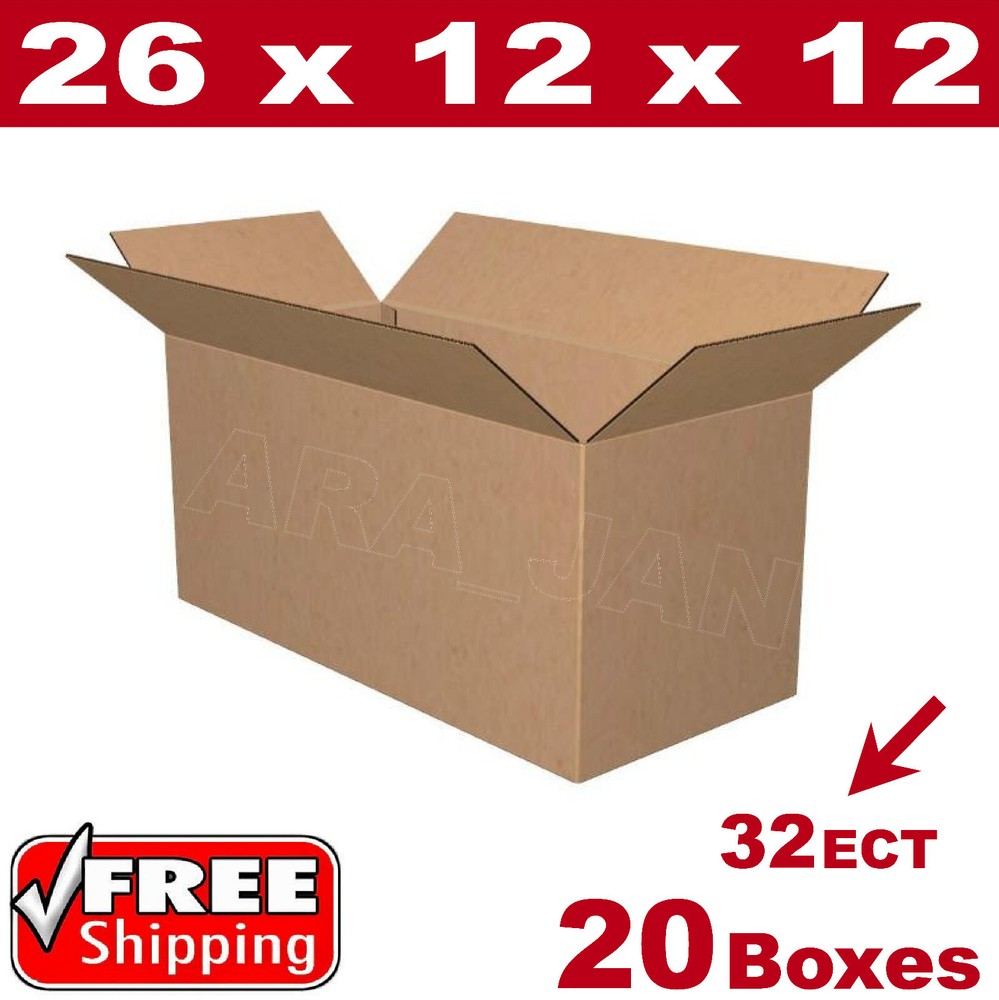20 – 26x12x12 Cardboard Boxes Mailing Packing Shipping Box Corrugated Carton