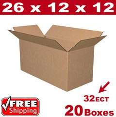20 – 26x12x12 Cardboard Boxes Mailing Packing Shipping Box Corrugated Carton