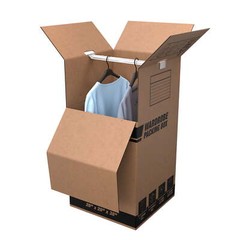 Moving Wardrobe Box, 20 in. x 20 in. x 34 in., Kraft, 1 Box