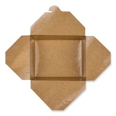 GEN Reclosable Kraft Take-Out Box, 54 oz, Brown, Paper, 200/Carton
