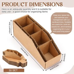30 Pcs Cardboard Storage Parts Bins Open Top Corrugated Cardboard Storage Box…