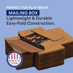 BOX USA Flat Mailer Shipping Boxes 18L x 12W x 2H Large 50-Pack | Corrugated Car