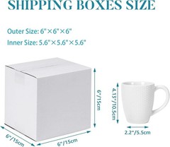 Shipping Boxes 6x6x6 Set of 6, White Corrugated Cardboard Box for Mailing Bus…