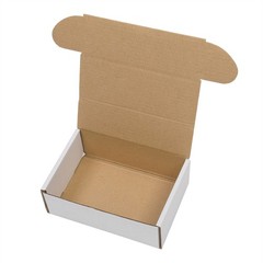 50Pcs 6x4x2″ Corrugated Shipping Paper Boxes White Outside and Yellow Inside