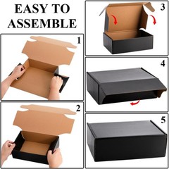 30 Pack CardBoard Boxes, 9 x 6 x 3 Inches Small Shipping Boxes, Black Corruga…