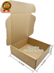 6 X 6 X 2 Inches Small Shipping Boxes 50 Pack Corrugated Cardboard Packaging