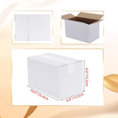 10X6X6 Shipping Boxes Set of 40, White Corrugated Cardboard Box for Mailing Pack