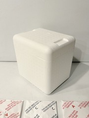 Styrofoam Insulated Cooler Shipping Container White Lid w/ Cold Gel Ice Packs