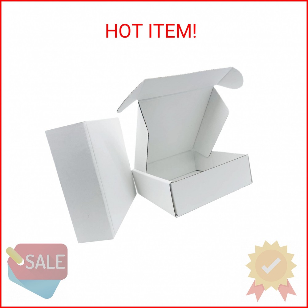 6x6x2 inch Small White Mailers Boxes Recyclable Corrugated Gift Box for Packagin