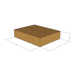 14x11x3 Flat Corrugated Shipping Boxes 32 ECT Single-Wall, 50/Pack