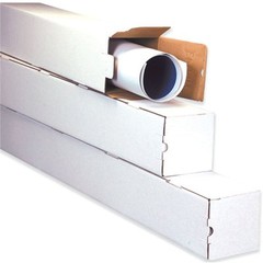 3x3x18 White Box Corrugated Square Mailing Tube Shipping Storage 25 Tubes