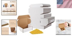Brand New 75 Pack 6x4x2 White Cardboard