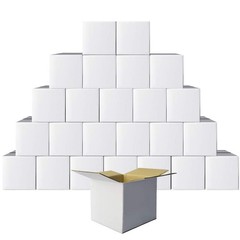 6x6x6 Inches Boxes Set of 25, White Corrugated Cardboard for Packing Mailing …