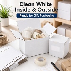 Small White Corrugated Shipping Boxes 6x6x6 Inches, 35 Pack