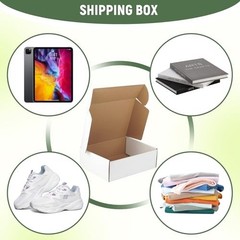10 Pack 12x9x4 Inch White Corrugated Cardboard Shipping Boxes for Small