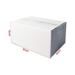 8x6x4 Shipping Box, White Mailing Corrugated Cardboard Boxes for Packing Smal…