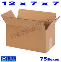 75 – 12x7x7 Cardboard Boxes 32-ECT Mailing Packing Shipping Corrugated Carton