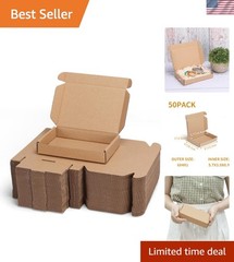Bulk 50 Pack 6x4x1 Inch Brown Tuck Top Mailer Boxes for Small Business Shipping