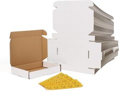 Set of 100 White Corrugated Shipping Boxes 6x4x1 – Lightweight & Sturdy